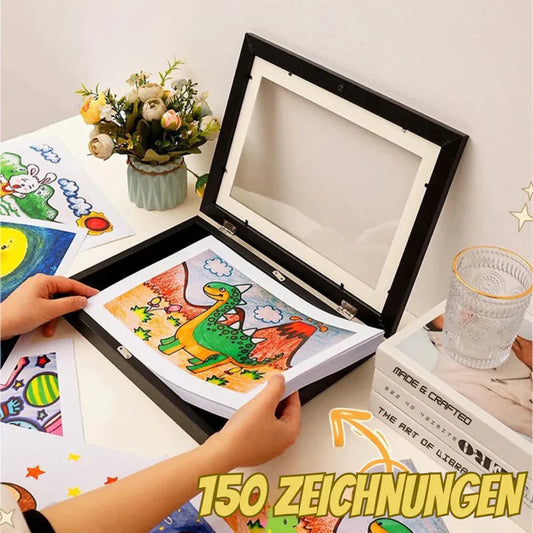 Eleganter Bilderrahmen für bis zu 150 Zeichnungen – Perfekte Präsentation Ihrer Kunstwerke