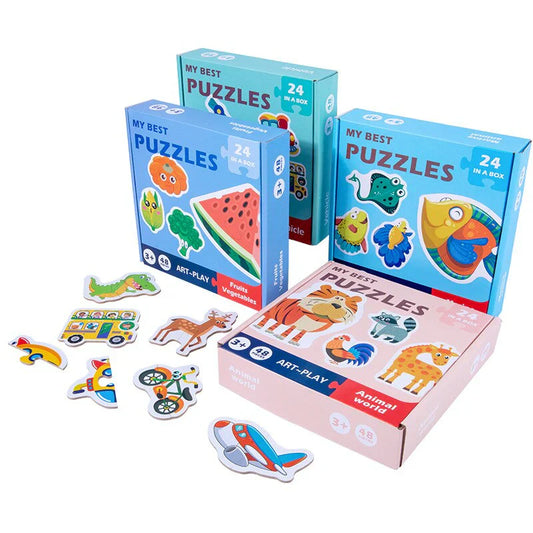 Unterhaltung und Lernen für Kinder – Farbige Puzzle mit ansprechenden Motiven
