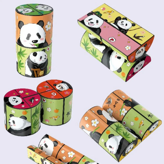 Pädagogischer Spaß für Kinder - Panda Rätselwürfel mit Tiermotiven für kreatives Lernen