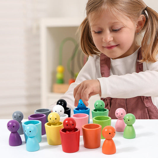 Holzfarben-Sortierspielecke für Montessori-Lernspielzeug