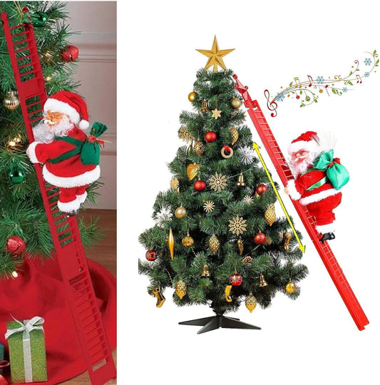 Beweglicher Weihnachtsmann mit Leiter – Perfekt für festliche Dekorationen