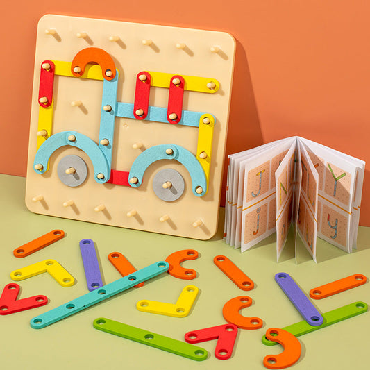 Kreatives Montessori Nagel Puzzle – Holzspielzeug für kreative Lernmomente