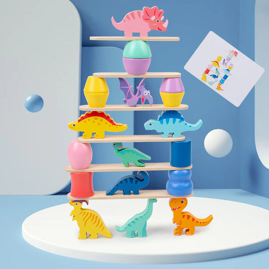 Montessori Dinosaurier Stapelspiel - Kreatives Lernspiel für Kinder