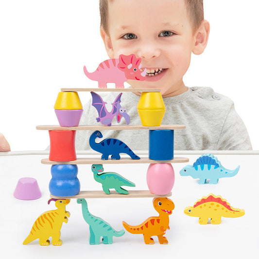 Montessori Dinosaurier Stapelspiel - Kreatives Lernspiel für Kinder