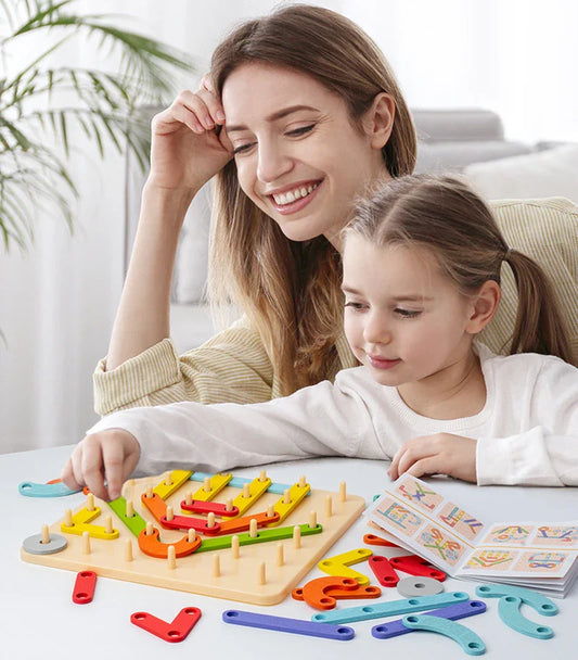 Kreatives Montessori Nagel Puzzle – Holzspielzeug für kreative Lernmomente