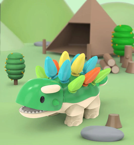 Dinosaurier in bunten Montessori-Farben für spielerisches Lernen