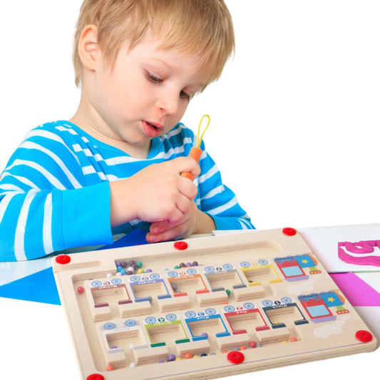 Laboratoire magnétique Montessori avec différents modèles attrayants