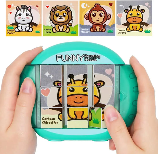 Unendlicher Puzzlespaß – Drehpuzzle mit Tiermotiven für Kinder