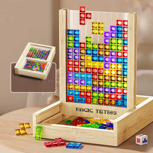 Magisches Holz-Tetris-Spiel - Klassisches Standardmodell für unendlichen Spielspaß