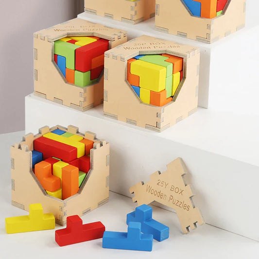 Spannender 3D Holz-Tetris Puzzle – Das ultimative Kniffeliges Spiel für Kinder und Erwachsene