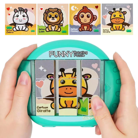 Unendlicher Puzzlespaß – Drehpuzzle mit Tiermotiven für Kinder