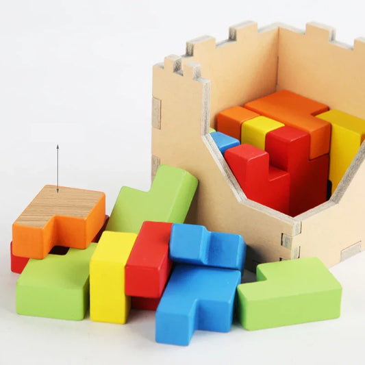 Spannender 3D Holz-Tetris Puzzle – Das ultimative Kniffeliges Spiel für Kinder und Erwachsene