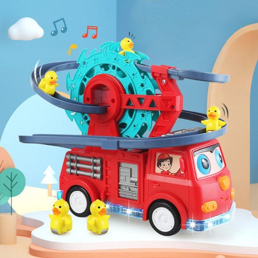 Bahnenballer Feuerwehr-Entenrutsche mit Spielauto für stundenlangen Spaß