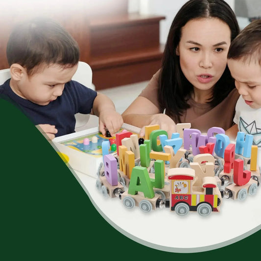 Holziger Magnetischer Montessori Lernzug – Fördern Sie die Kreativität und Feinmotorik Ihres Kindes