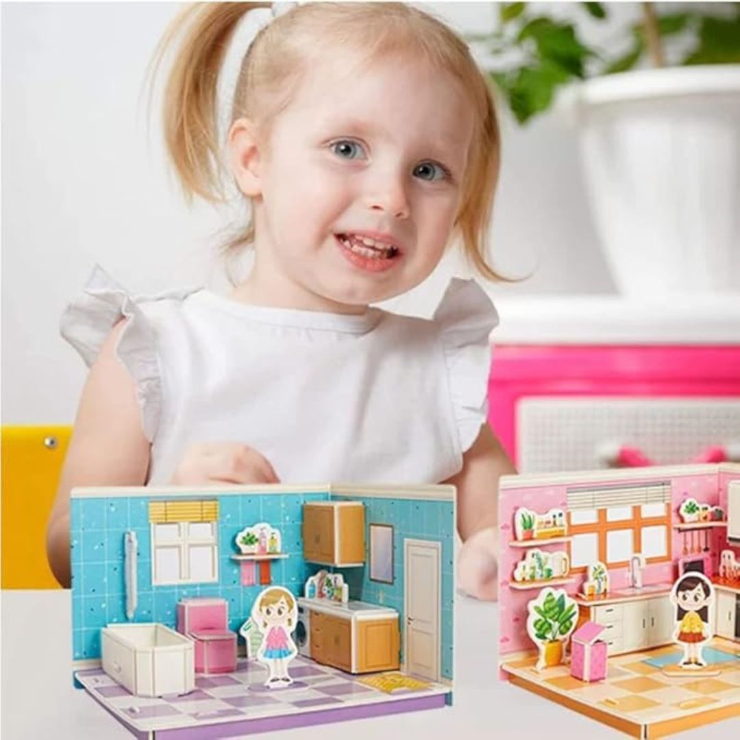 Kreatives 3D-Puzzle – Bau dein Traumhaus zum Spielen und Gestalten