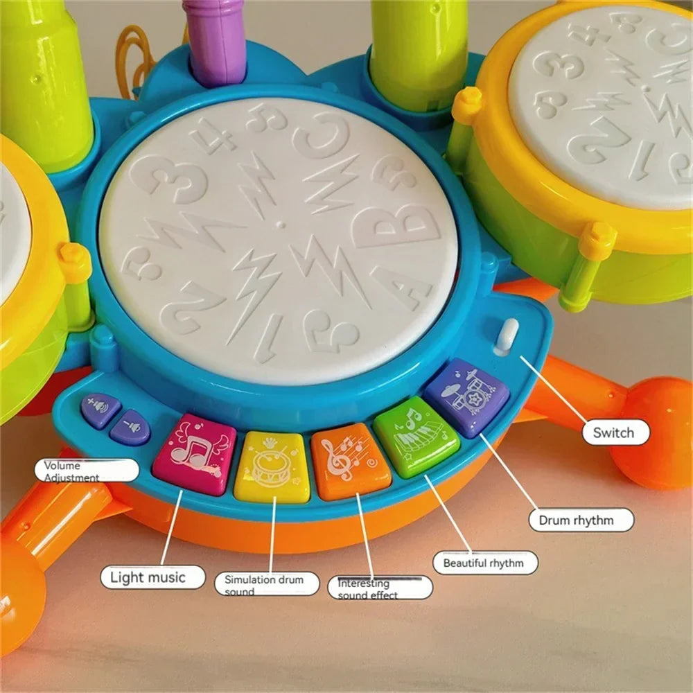 Elektronisches Kinder-Schlagzeug – Kreatives Musikspielzeug mit faszinierenden Licht- und Soundeffekten